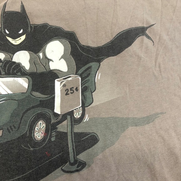 Tee Turtle Batman T-Shirt XL Gray Graphic Print DC‎ Comics Superhero Co-Op Ride - Picture 5 of 11